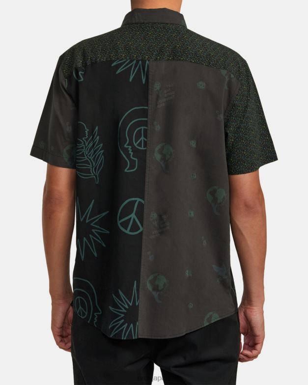 衣類 TP8J990 黒 RVCA 男性 コンピレーション半袖シャツ