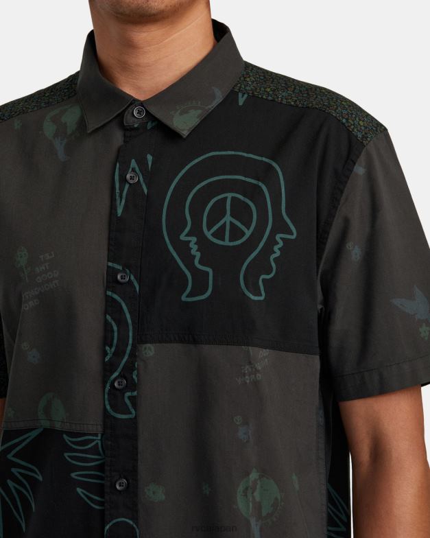 衣類 TP8J990 黒 RVCA 男性 コンピレーション半袖シャツ