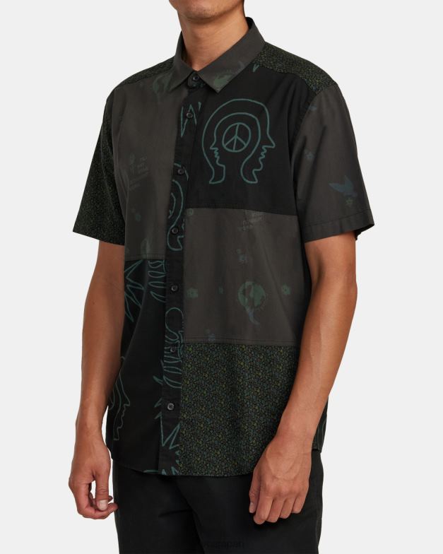 衣類 TP8J990 黒 RVCA 男性 コンピレーション半袖シャツ