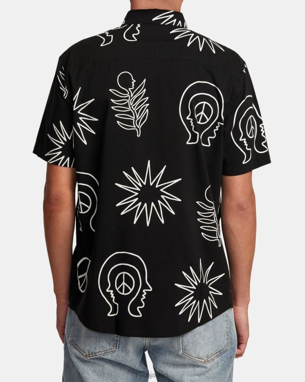 衣類 TP8J991 黒 RVCA 男性 エニタイム半袖シャツ