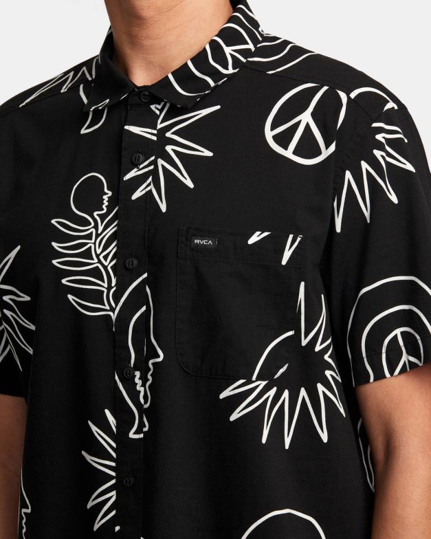 衣類 TP8J991 黒 RVCA 男性 エニタイム半袖シャツ