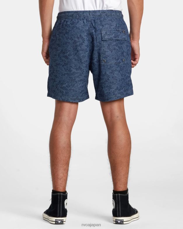 衣類 TP8J100 青 RVCA 男性 エスケープドラゴン 17 伸縮性ショーツ