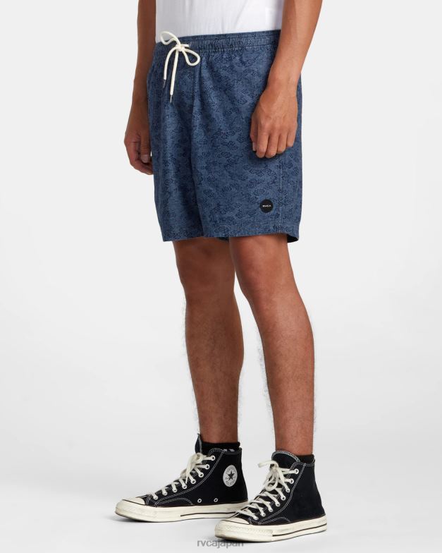 衣類 TP8J100 青 RVCA 男性 エスケープドラゴン 17 伸縮性ショーツ