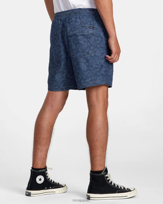 衣類 TP8J100 青 RVCA 男性 エスケープドラゴン 17 伸縮性ショーツ