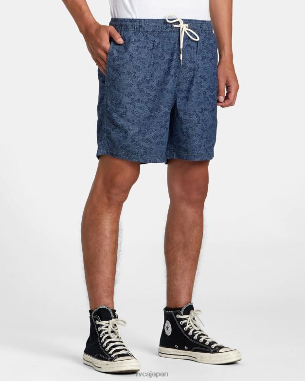 衣類 TP8J100 青 RVCA 男性 エスケープドラゴン 17 伸縮性ショーツ