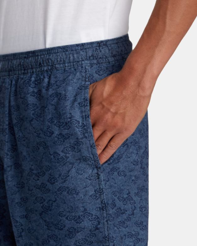 衣類 TP8J100 青 RVCA 男性 エスケープドラゴン 17 伸縮性ショーツ