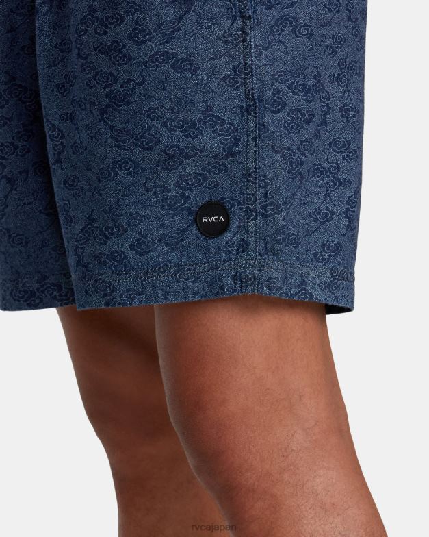 衣類 TP8J100 青 RVCA 男性 エスケープドラゴン 17 伸縮性ショーツ