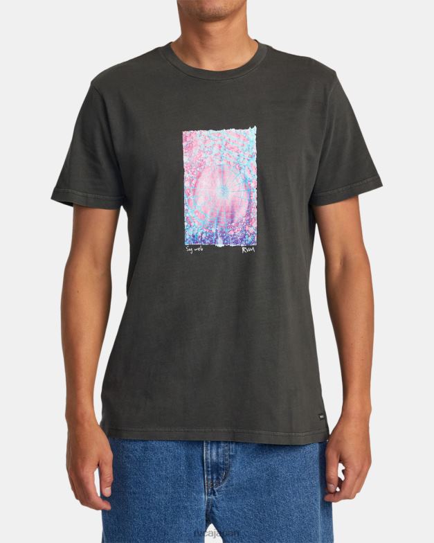 衣類 TP8J102 海賊黒 RVCA 男性 コリン・サシンガム サグウェブ Tシャツ