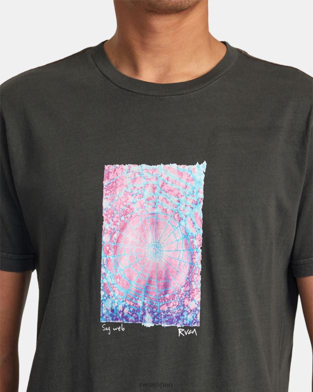 衣類 TP8J102 海賊黒 RVCA 男性 コリン・サシンガム サグウェブ Tシャツ