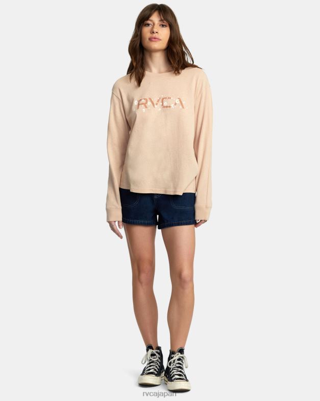 衣類 TP8J1034 ヌード RVCA 女性 ビッグデイジー長袖Tシャツ