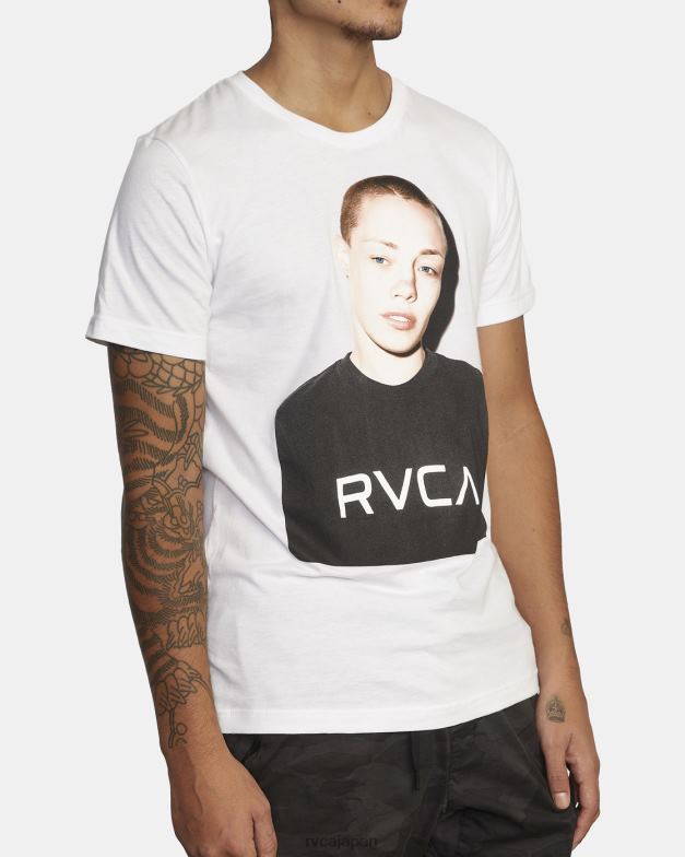 衣類 TP8J1046 白 RVCA 男性 VAスポーツ×ローズフォト半袖Tシャツ
