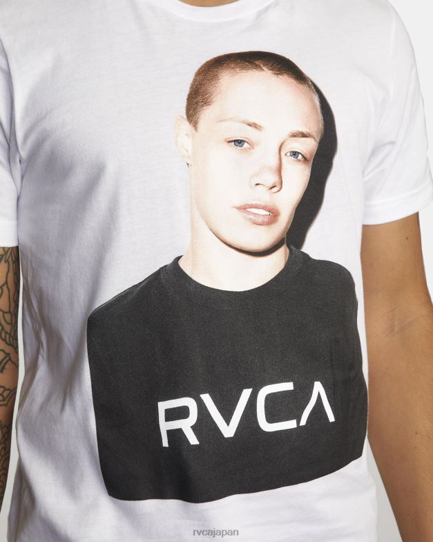 衣類 TP8J1046 白 RVCA 男性 VAスポーツ×ローズフォト半袖Tシャツ