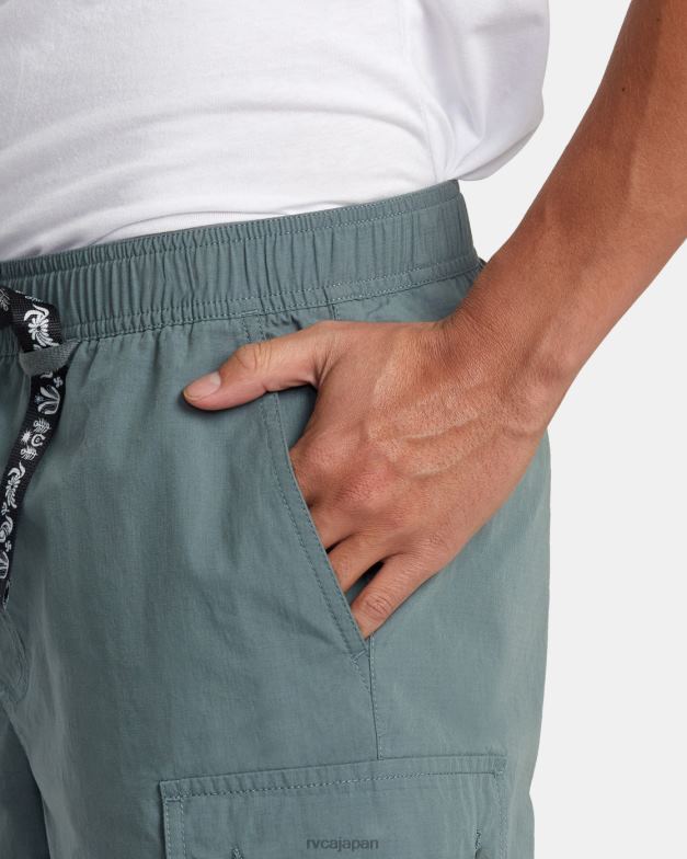 衣類 TP8J105 バルサムグリーン RVCA 男性 シビック ユーティリティ 18 エラスティック ショーツ