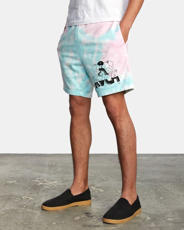 衣類 TP8J1066 白いタイダイ RVCA 男性 x ジェシー ロルツ エラスティック ショーツ