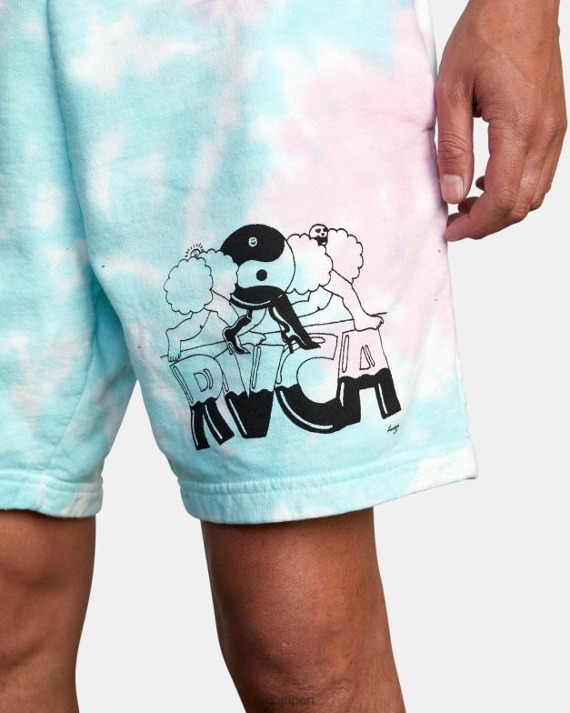 衣類 TP8J1066 白いタイダイ RVCA 男性 x ジェシー ロルツ エラスティック ショーツ