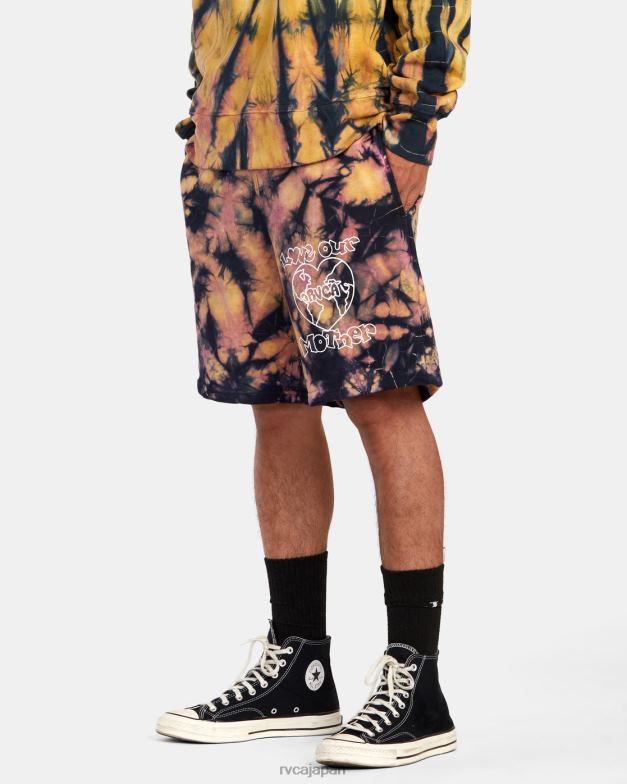 衣類 TP8J1071 タイダイ RVCA 男性 フリークトピア ラブユアマザー スウェットショーツ