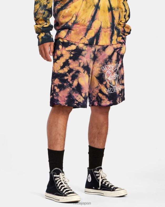 衣類 TP8J1071 タイダイ RVCA 男性 フリークトピア ラブユアマザー スウェットショーツ