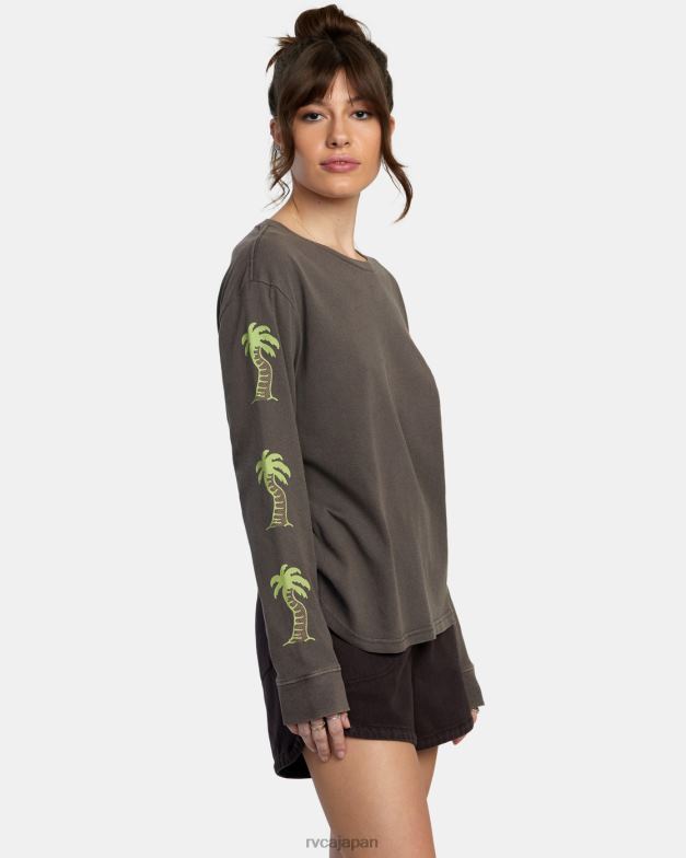 衣類 TP8J1075 ジャワ RVCA 女性 ヴァパーム長袖Tシャツ