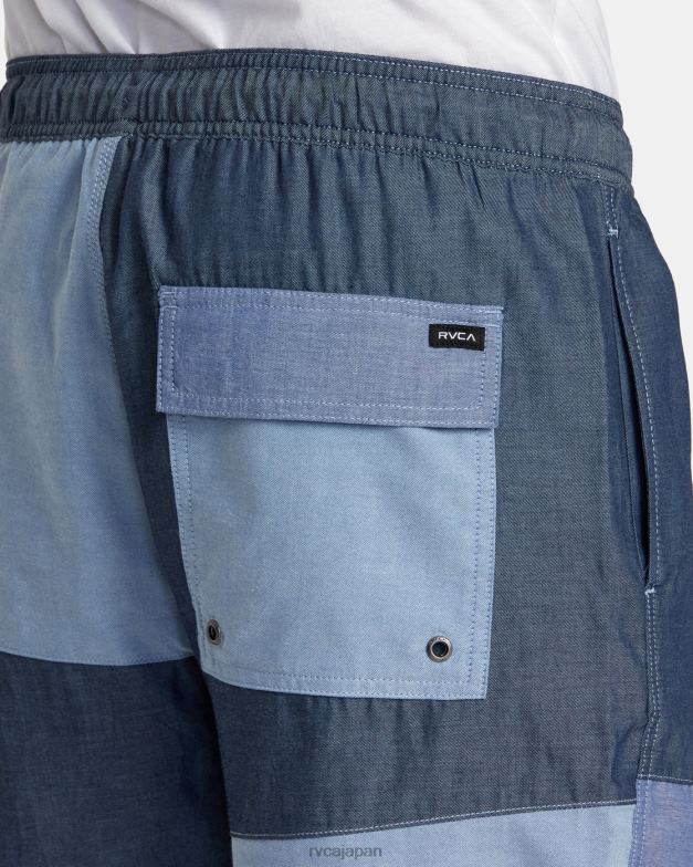 衣類 TP8J107 青 RVCA 男性 パッチワークエラスティック17エラスティックショーツ