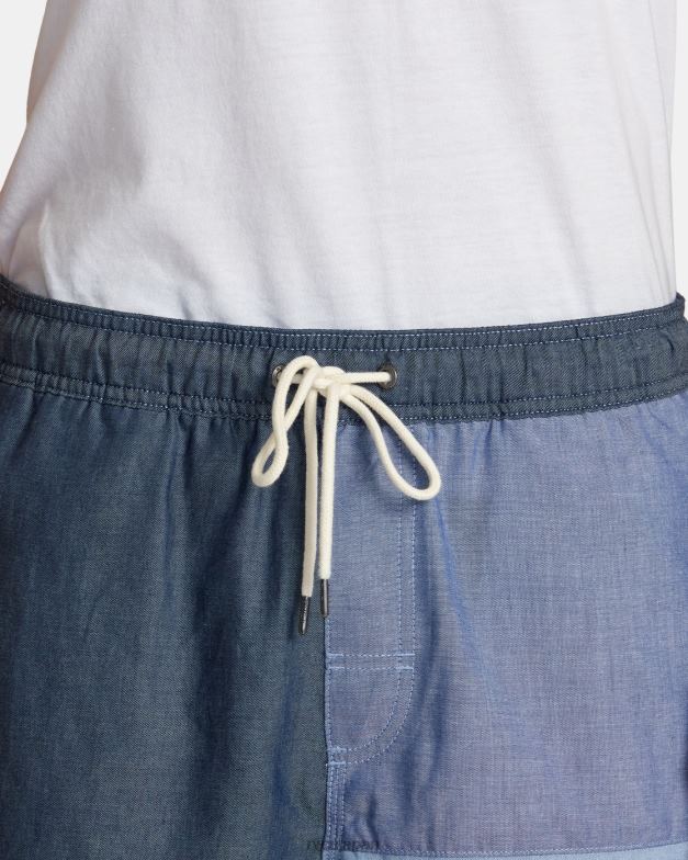 衣類 TP8J107 青 RVCA 男性 パッチワークエラスティック17エラスティックショーツ