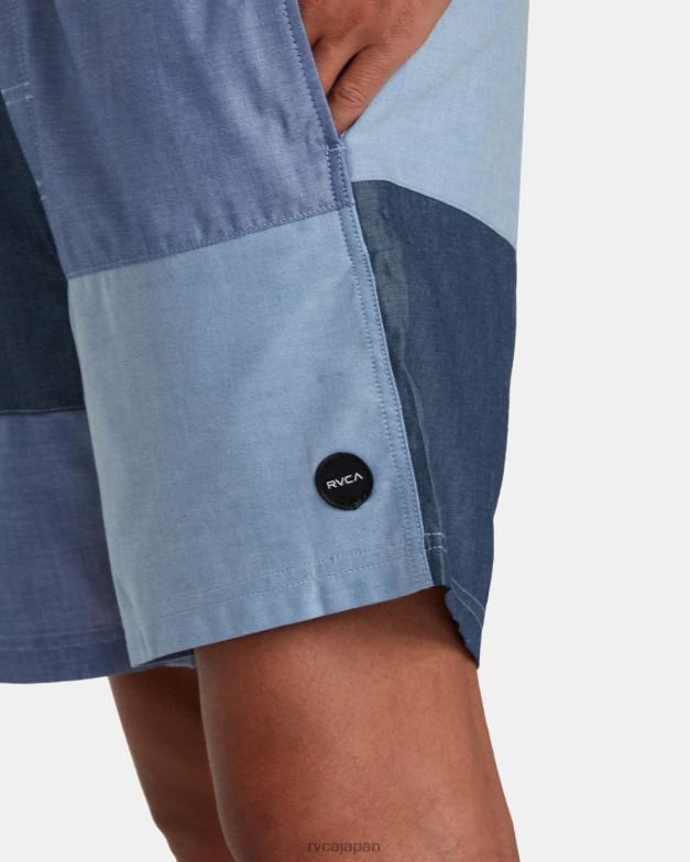 衣類 TP8J107 青 RVCA 男性 パッチワークエラスティック17エラスティックショーツ