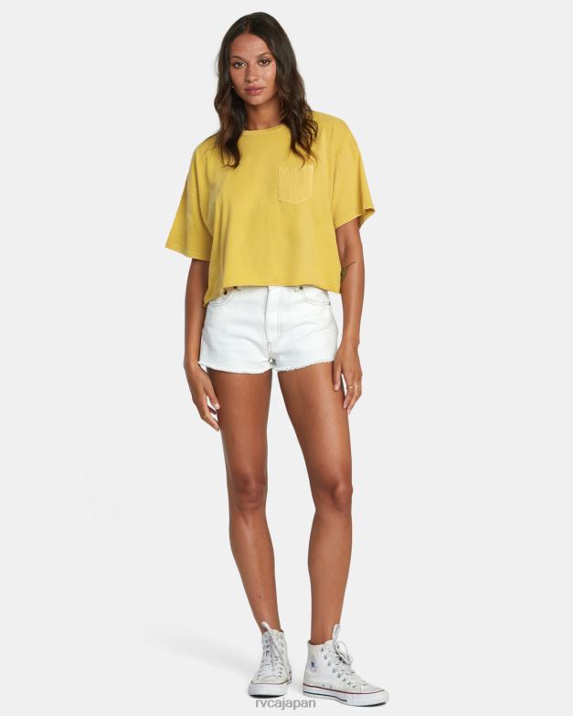 衣類 TP8J1093 ヴィンテージゴールド RVCA 女性 PTCポケットTシャツ