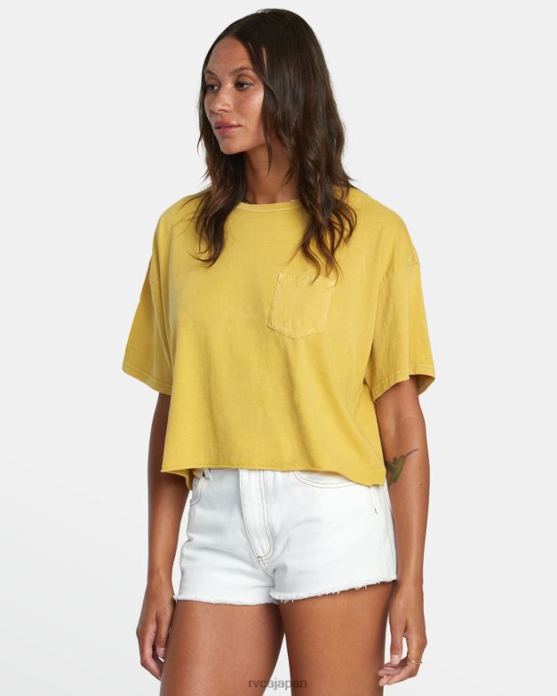 衣類 TP8J1093 ヴィンテージゴールド RVCA 女性 PTCポケットTシャツ