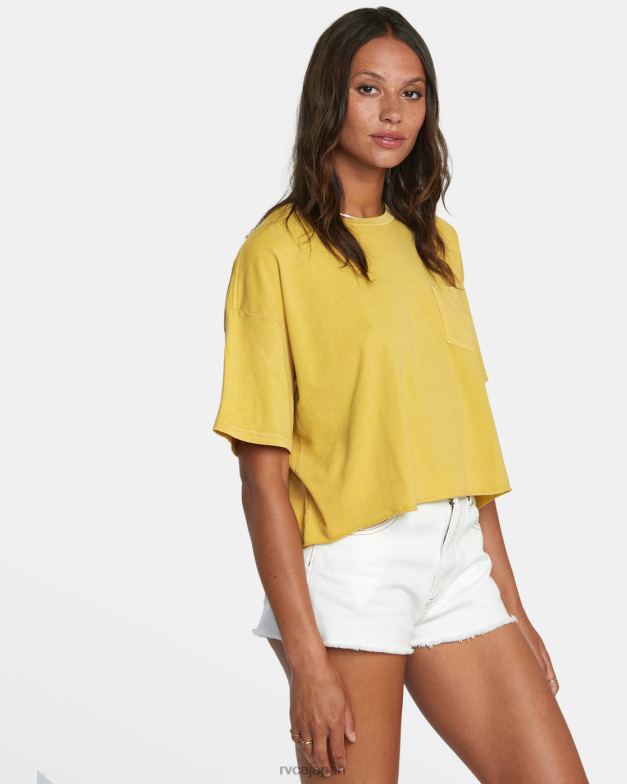 衣類 TP8J1093 ヴィンテージゴールド RVCA 女性 PTCポケットTシャツ
