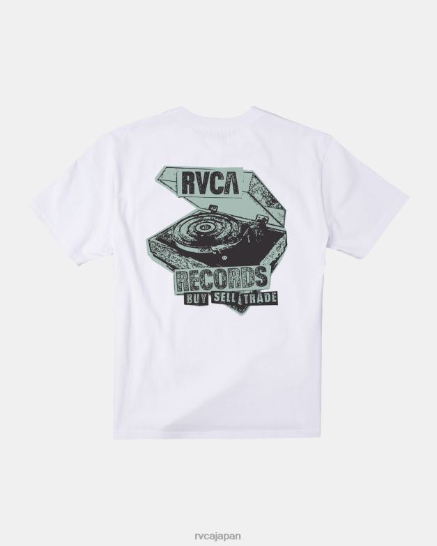 衣類 TP8J10 白 RVCA 男性 ビニールクラブTシャツ