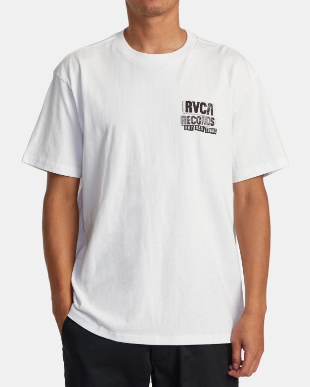 衣類 TP8J10 白 RVCA 男性 ビニールクラブTシャツ