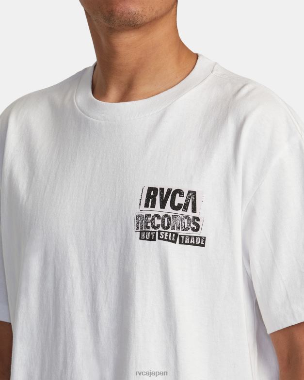 衣類 TP8J10 白 RVCA 男性 ビニールクラブTシャツ
