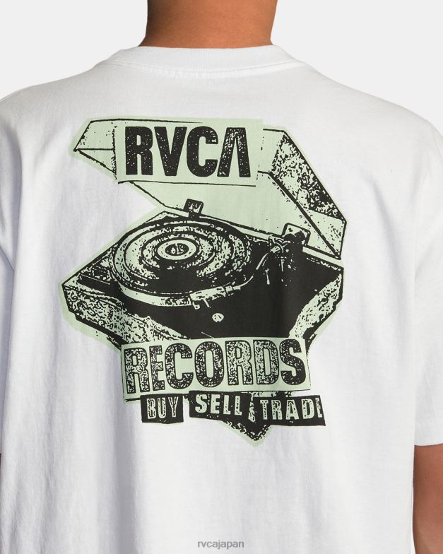 衣類 TP8J10 白 RVCA 男性 ビニールクラブTシャツ