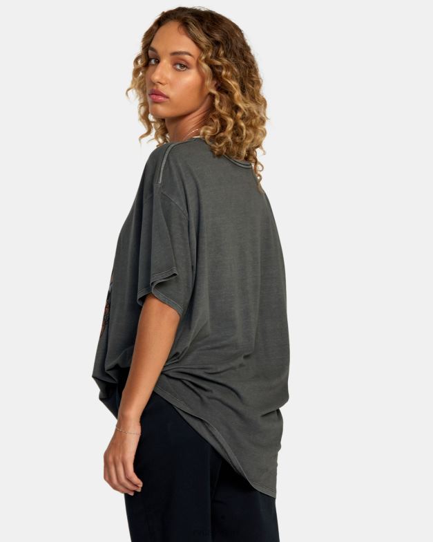 衣類 TP8J1115 海賊黒 RVCA 女性 ヌーボーTシャツ