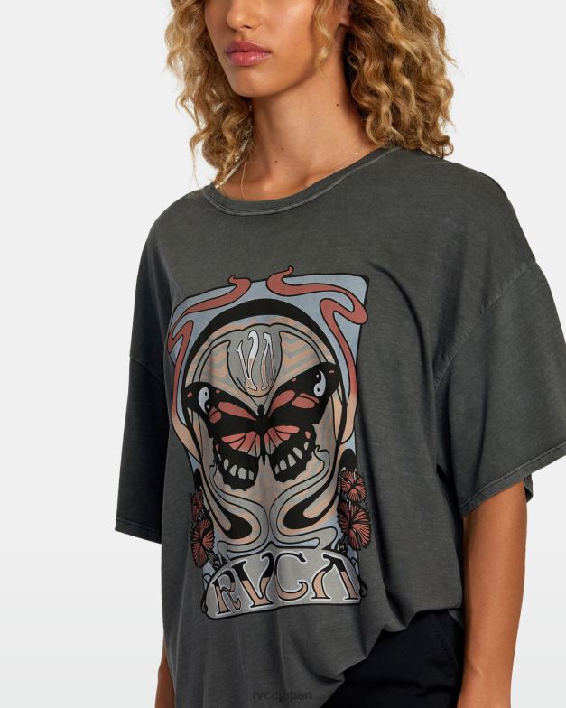 衣類 TP8J1115 海賊黒 RVCA 女性 ヌーボーTシャツ