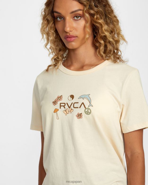 衣類 TP8J1137 クリーム RVCA 女性 サークルオブライフTシャツ