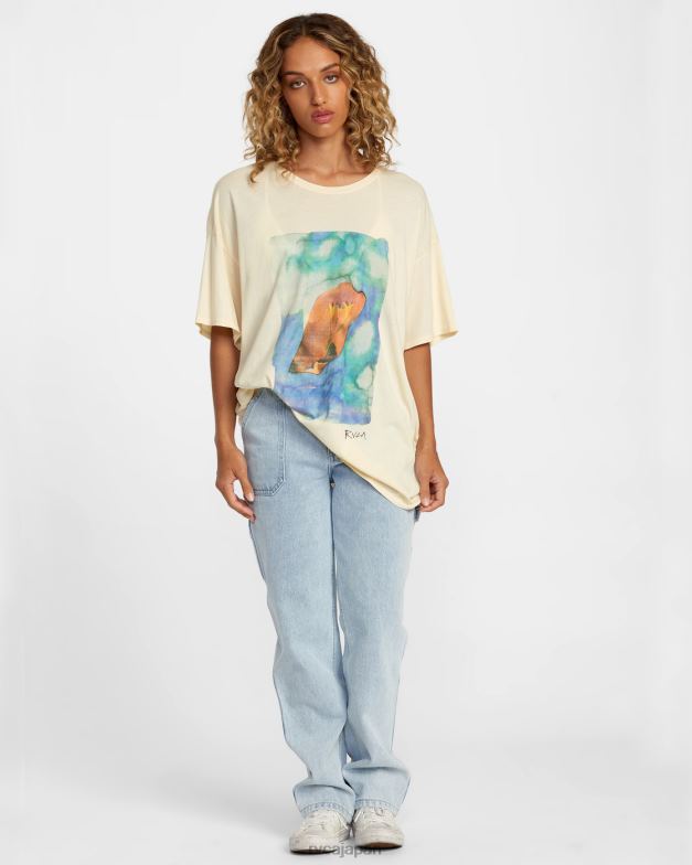 衣類 TP8J119 クリーム RVCA 女性 コリン・サシンガム フロート T シャツ