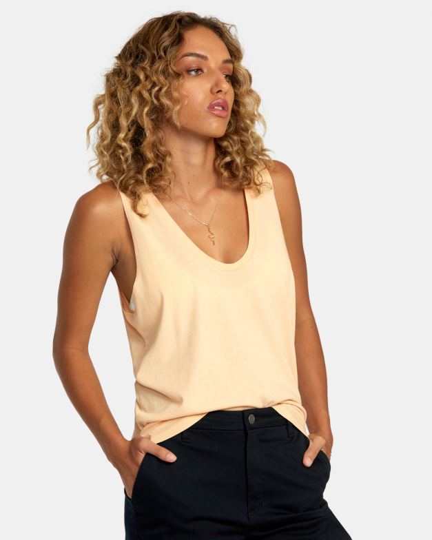 衣類 TP8J1236 メロン RVCA 女性 ミントタンクトップ