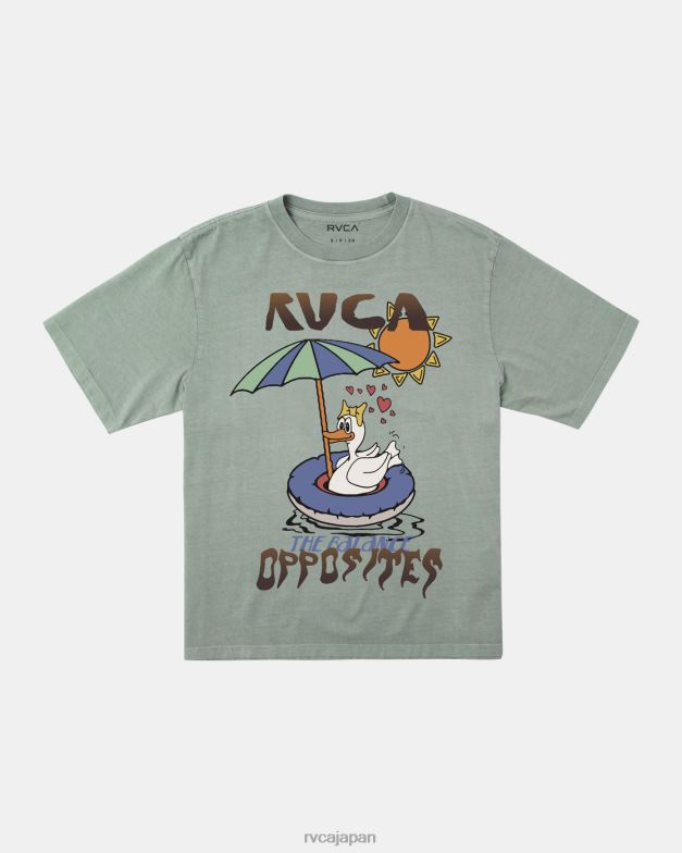 衣類 TP8J1237 頁岩 RVCA 女性 日焼けしたTシャツ