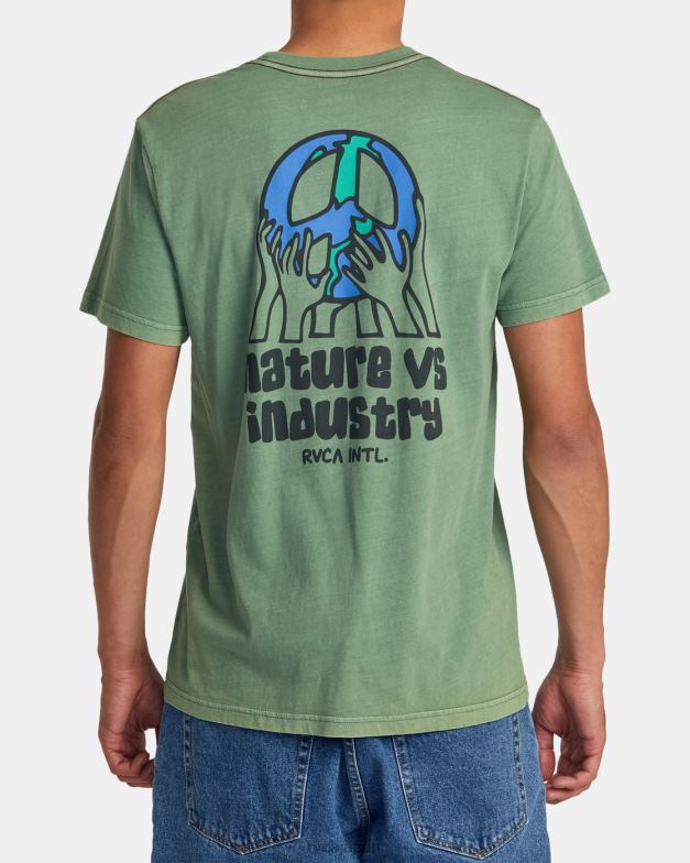 衣類 TP8J123 バーディット RVCA 男性 アースコープTシャツ