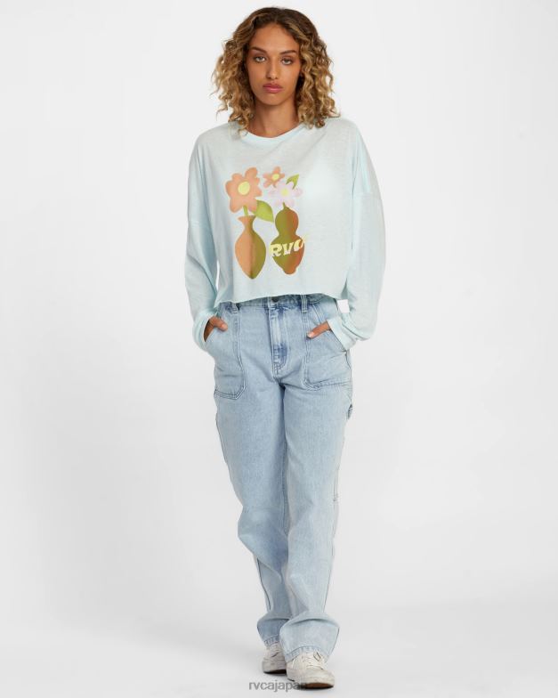衣類 TP8J1245 空色 RVCA 女性 花瓶長袖Tシャツ