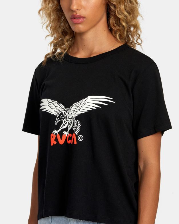 衣類 TP8J1247 黒 RVCA 女性 愛国者Tシャツ