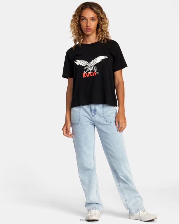 衣類 TP8J1247 黒 RVCA 女性 愛国者Tシャツ