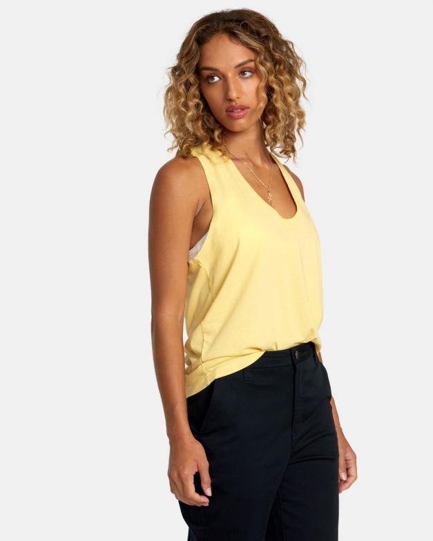 衣類 TP8J1248 ゴールデン RVCA 女性 ミントタンクトップ