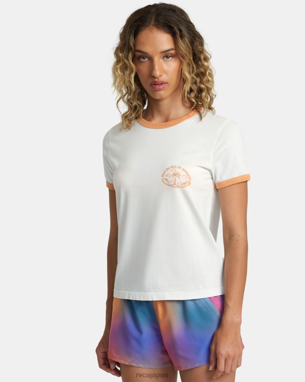 衣類 TP8J1250 ヴィンテージホワイト RVCA 女性 ローズマチャドエンシニータスTシャツ