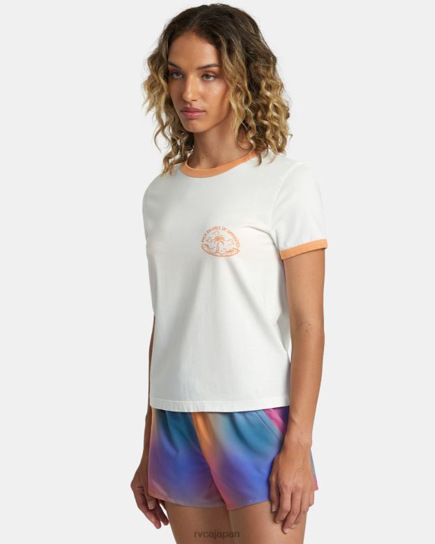 衣類 TP8J1250 ヴィンテージホワイト RVCA 女性 ローズマチャドエンシニータスTシャツ