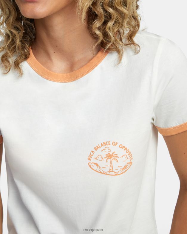 衣類 TP8J1250 ヴィンテージホワイト RVCA 女性 ローズマチャドエンシニータスTシャツ