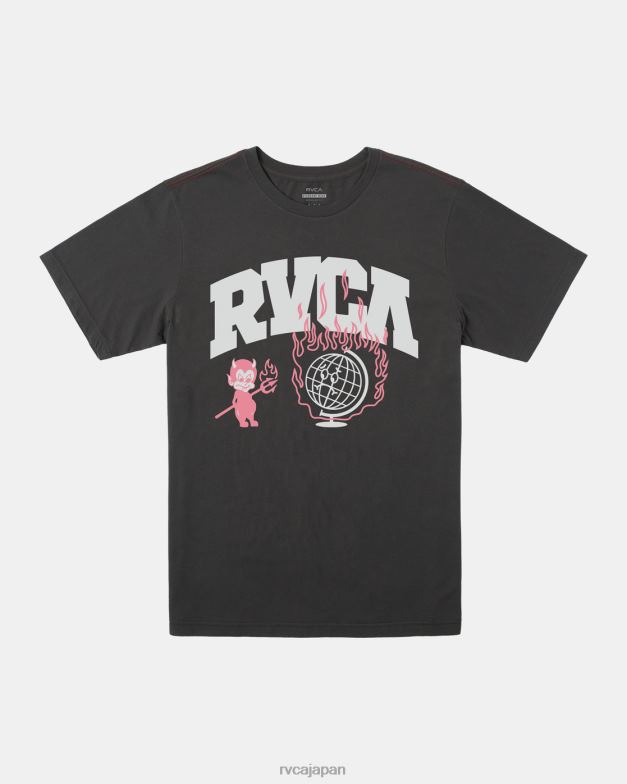 衣類 TP8J126 海賊黒 RVCA 男性 拘留Tシャツ