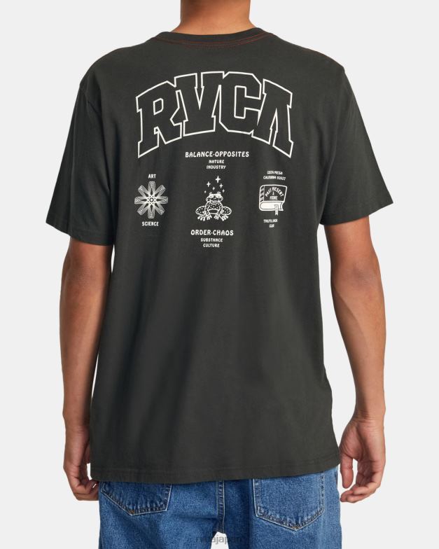 衣類 TP8J126 海賊黒 RVCA 男性 拘留Tシャツ