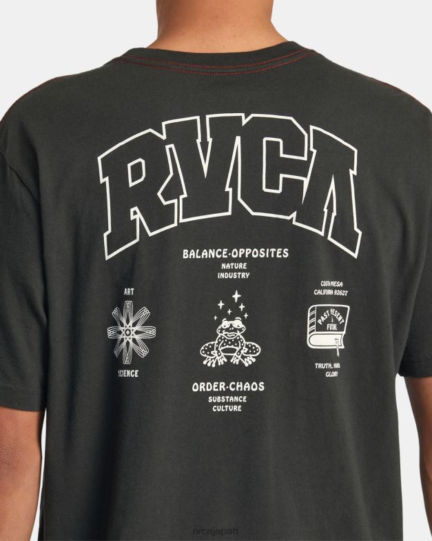 衣類 TP8J126 海賊黒 RVCA 男性 拘留Tシャツ