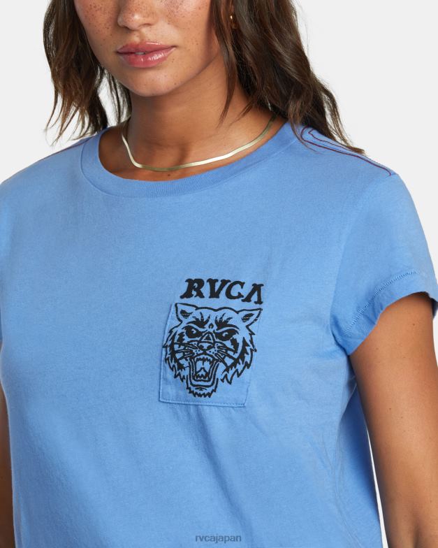 衣類 TP8J1276 青い向こう RVCA 女性 ヘリテージショートスリーブTシャツ